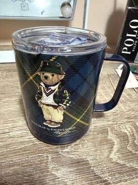 Ralph Lauren Navy and Yellow Polo mug